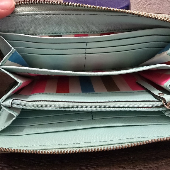 Kate Spade Zip Wallet  Mint Blue - Picture 6 of 10